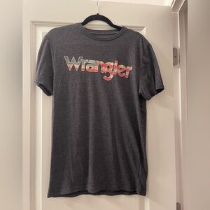 Wrangler Gray Short Sleeve Tee Classic Crew Neck